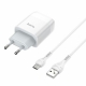 Мережевий зарядний пристрій з кабелем HOCO C72A Glorious single port charger set(Type-C) 10.5W White