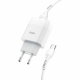 Мережевий зарядний пристрій з кабелем HOCO C72A Glorious single port charger set(Type-C) 10.5W White