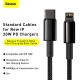 Кабель Baseus Tungsten Gold Fast Charging Data Cable Type-C to iP PD 20W 2m Black