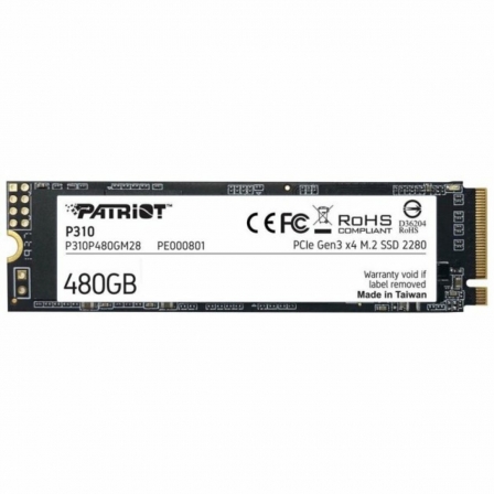 Накопичувач SSD M.2 Patriot P310 480GB NVMe 2280 PCIe 3.0x4 3D NAND TLC