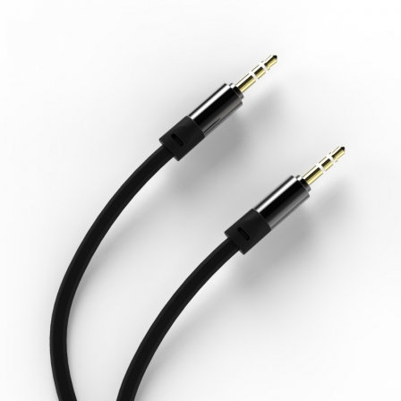 

Кабель AUX 3.5 mm - 3.5 mm Flat Silicon Black, Черный