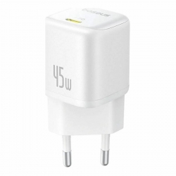 Мережевий зарядний пристрій Baseus PicoGo GaN Fast Charger 1C 45W EU Moon White