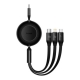 Кабель Baseus Bright Mirror 2 Series Retractable 3-in-1 Fast Charging  Data Cable Type-C to M+L+C 100W 1.1m Black