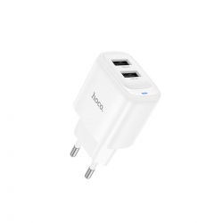 Мережевий зарядний пристрій HOCO C141A Smart dual-port charger White