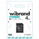 Карта пам'яті microSDHC Wibrand 4Gb class 4 (adapter SD)