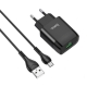 Мережевий зарядний пристрій з кабелем HOCO C72Q Glorious single port QC3.0 charger set(Micro) 18W Black
