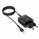 Мережевий зарядний пристрій з кабелем HOCO C72Q Glorious single port QC3.0 charger set(Micro) 18W Black
