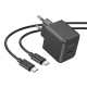 Мережевий зарядний пристрій з кабелем HOCO CS13A Ocean single port PD20W charger set(Type-C to Type-C) Black