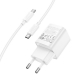 Мережевий зарядний пристрій з кабелем HOCO C146A Charm single port PD20W charger set (C to C) (EU) White