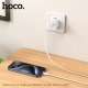 Мережевий зарядний пристрій з кабелем HOCO C146A Charm single port PD20W charger set (C to C) (EU) White