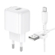 Мережевий зарядний пристрій з кабелем BOROFONE BAS42A Potential single-port QC3.0 charger set(Micro)(EU) White