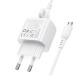 Мережевий зарядний пристрій з кабелем BOROFONE BAS42A Potential single-port QC3.0 charger set(Micro)(EU) White