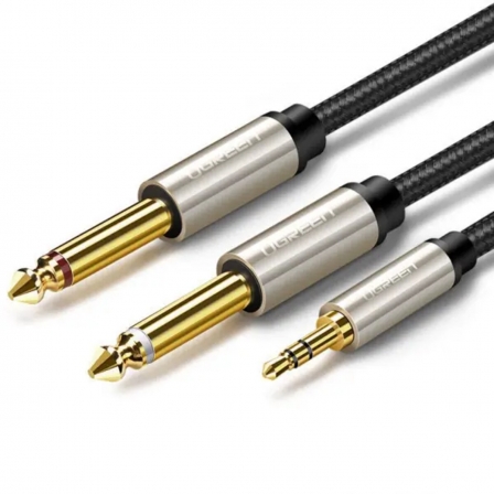 Аудіокабель UGREEN AV126 3.5mm TRS to Dual 6.35mm TS Audio Cable 2m (Gray)(UGR-10615)