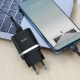 Мережевий зарядний пристрій з кабелем HOCO C12Q Smart QC3.0 charger set(Type-C) 18W Black