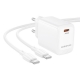 Мережевий зарядний пристрій з кабелем BOROFONE BN28 Fuente single port PD30W charger set (C to C) (EU) White