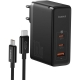 Мережевий зарядний пристрій з кабелем Baseus GaN5 Pro Digital Fast Charger 2C+U 160W Cluster Black (With Superior Charging Data