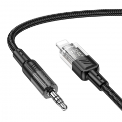 Аудiокабель HOCO UPA27 Spirit transparent digital audio conversion cable iP Black