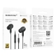 Навушники BOROFONE BM100 Pro Fuente universal earphones with microphone Black