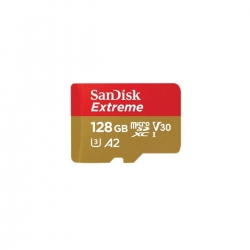 Карта пам'яті microSDXC (UHS-1 U3) SanDisk Extreme A2 128Gb class 10 V30 (R190MB/s,W90MB/s) (adapter SD)