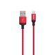 Кабель HOCO X14 USB to iP 2A, 2m, nylon, aluminum connectors Black-red