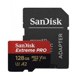 Карта пам'яті microSDXC (UHS-1 U3) SanDisk Extreme Pro A2 128Gb class 10 V30 (R200MB/s,W90MB/s) (adapter)