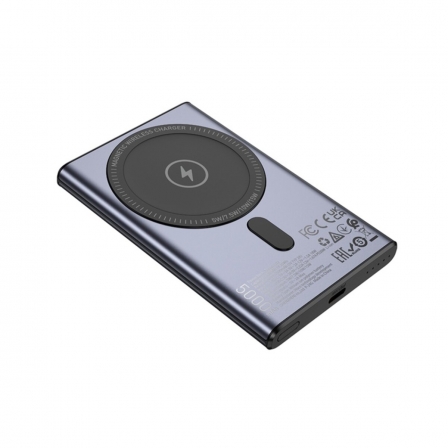 Зовнішній акумулятор HOCO Q32 Bird PD20W wireless magnetic power bank(5000mAh) Metal Gray