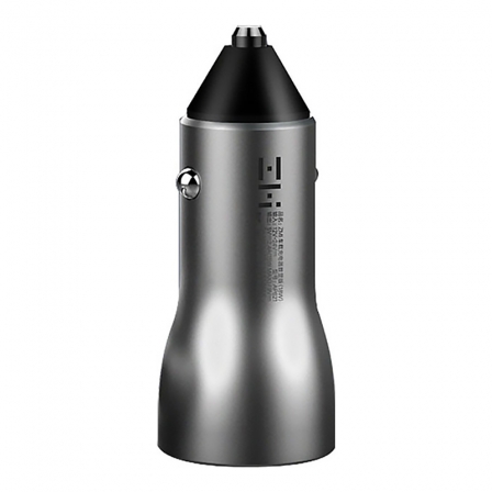 

Автомобильное зарядное устройство ZMI Car Charger with Display Silver, Серый