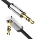 Аудіокабель UGREEN AV119 3.5mm Male to 3.5mm Male Straigth to angle flat Cable 3m Black