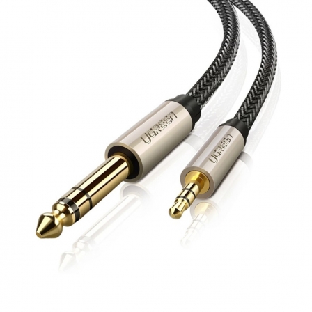 Аудіокабель UGREEN AV127 3.5mm to 6.35mm TRS Stereo Audio Cable 1m Gray