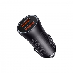 Автомобільний зарядний пристрій Baseus Golden Contactor Max Dual Fast Charger Car Charger U+U 60W Dark Gray