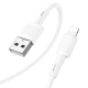 Кабель HOCO X83 USB to iP 2.4A, 1m, PVC, PVC connectors, White