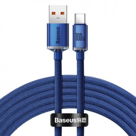 Кабель Baseus Crystal Shine Series Fast Charging Data Cable USB to Type-C 100W 2m Blue