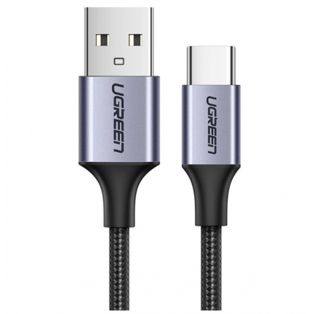 Кабель UGREEN US288 USB-A 2.0 to USB-C Cable Nickel Plating Aluminum Braid 2m (Black) (UGR-60128)