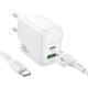 Мережевий зарядний пристрій з кабелем BOROFONE BAS44A Potential PD20W+QC3.0 charger set(C to C) White