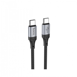 Кабель HOCO X102 Type-C to Type-C 3A, 1m, nylon, aluminum connectors, Black