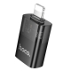 Перехідник HOCO UA36 iP male to USB female OTG transparent adapter Black