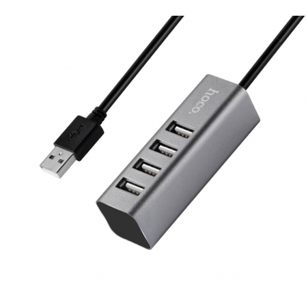 Мультипортовий адаптер Hoco HB1 4 Port USB Hub Tarnish (6957531038139)