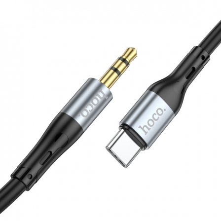 Аудiокабель HOCO UPA22 Type-C silicone digital audio conversion cable Black
