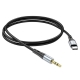 Аудiокабель HOCO UPA22 Type-C silicone digital audio conversion cable Black