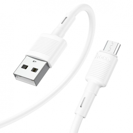 Кабель HOCO X83 USB to Micro 2.4A, 1m, PVC, PVC connectors, White