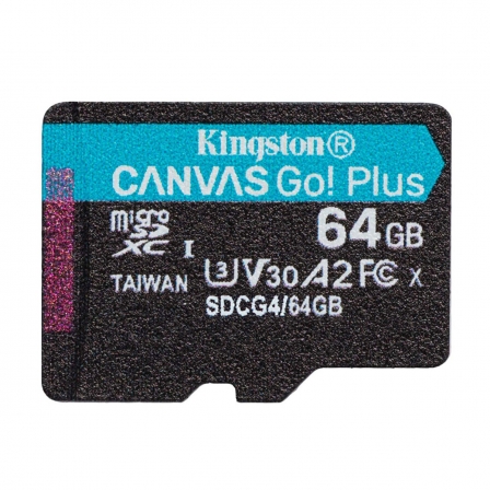 Карта пам'яті microSDXC (UHS-1 U3) Kingston Canvas Go! Plus 64Gb class 10 A2 V30 (R200MB/s)