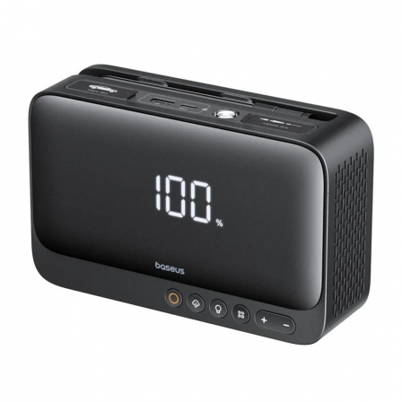 Автомобільний пуско-зарядний пристрій з насосом Baseus Super Energy Series 4-in-1 Car Jump Starter 600A Cluster Black