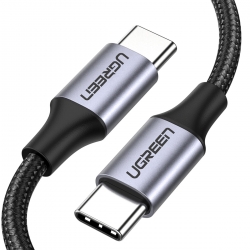 Кабель UGREEN US261 USB-C to USB-C PD Fast Charging Cable 3A Max Gray Black 1m