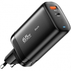 Мережевий зарядний пристрій Essager Shining 65W 1xUSB-A 1xUSB-C Black (ECTAC-MYB01-Z)