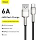 Кабель Baseus Cafule Series Metal Data Cable USB to Type-C 66W 0.25m Black