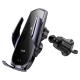 Автотримач для телефона з БЗП HOCO CA202 Plus Enlightener infrared induction wireless charging car holder(air outlet) Black meta