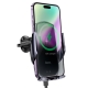Автотримач для телефона з БЗП HOCO CA202 Plus Enlightener infrared induction wireless charging car holder(air outlet) Black meta