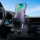 Автотримач для телефона з БЗП HOCO CA202 Plus Enlightener infrared induction wireless charging car holder(air outlet) Black meta