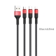 Кабель HOCO X26 Xpress one pull three charging cable iP+Micro+Type-C Black+Red