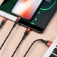 Кабель HOCO X26 Xpress one pull three charging cable iP+Micro+Type-C Black+Red